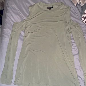 long sleeve shirt with shoulder cut out